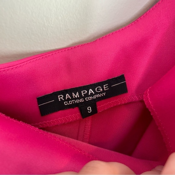 Rampage Pink One Shoulder Evening Dress Rhinestone Slit Formal‎ Party - Picture 5 of 7